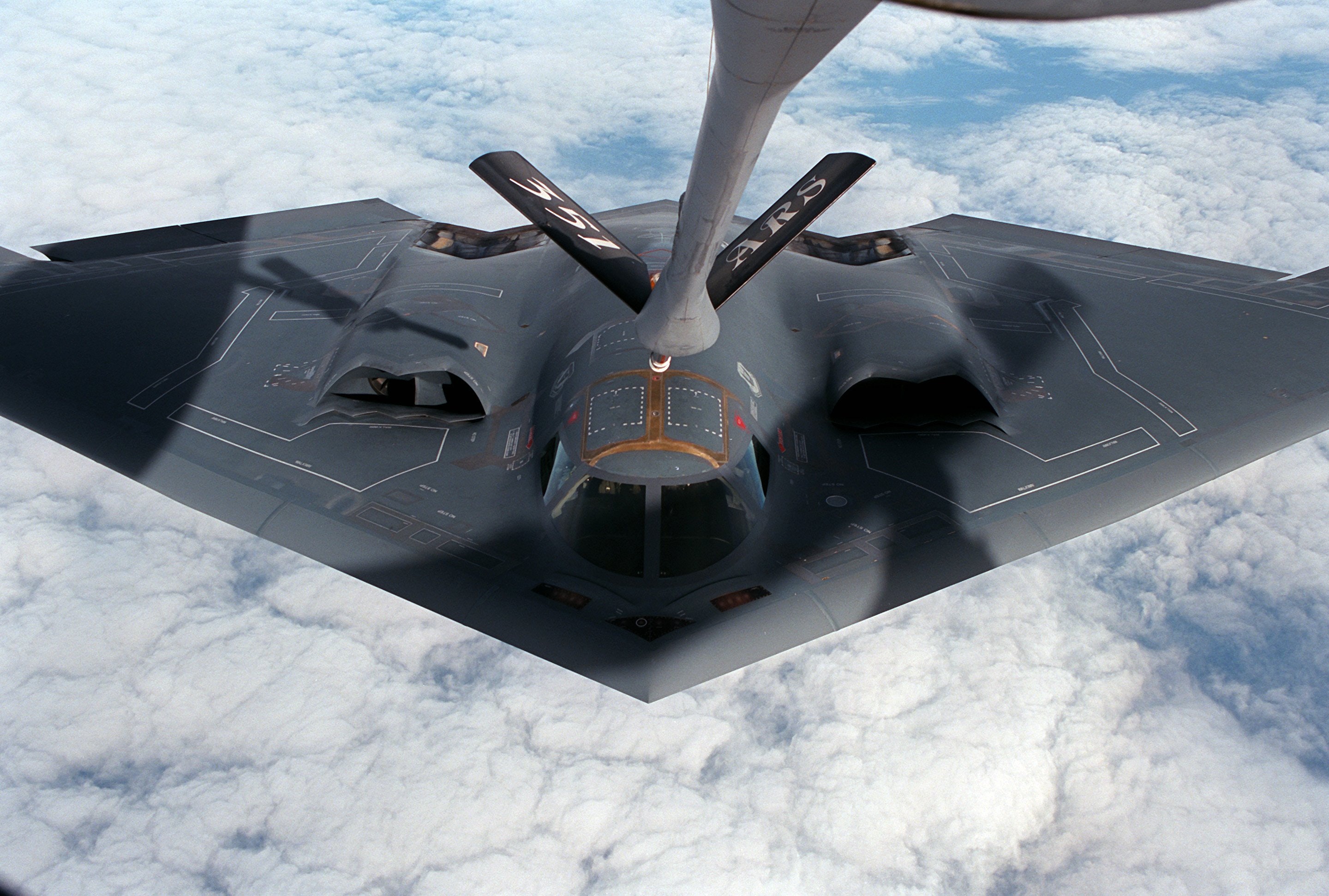 B-2 Stealth Bomber being refueled mid-air
